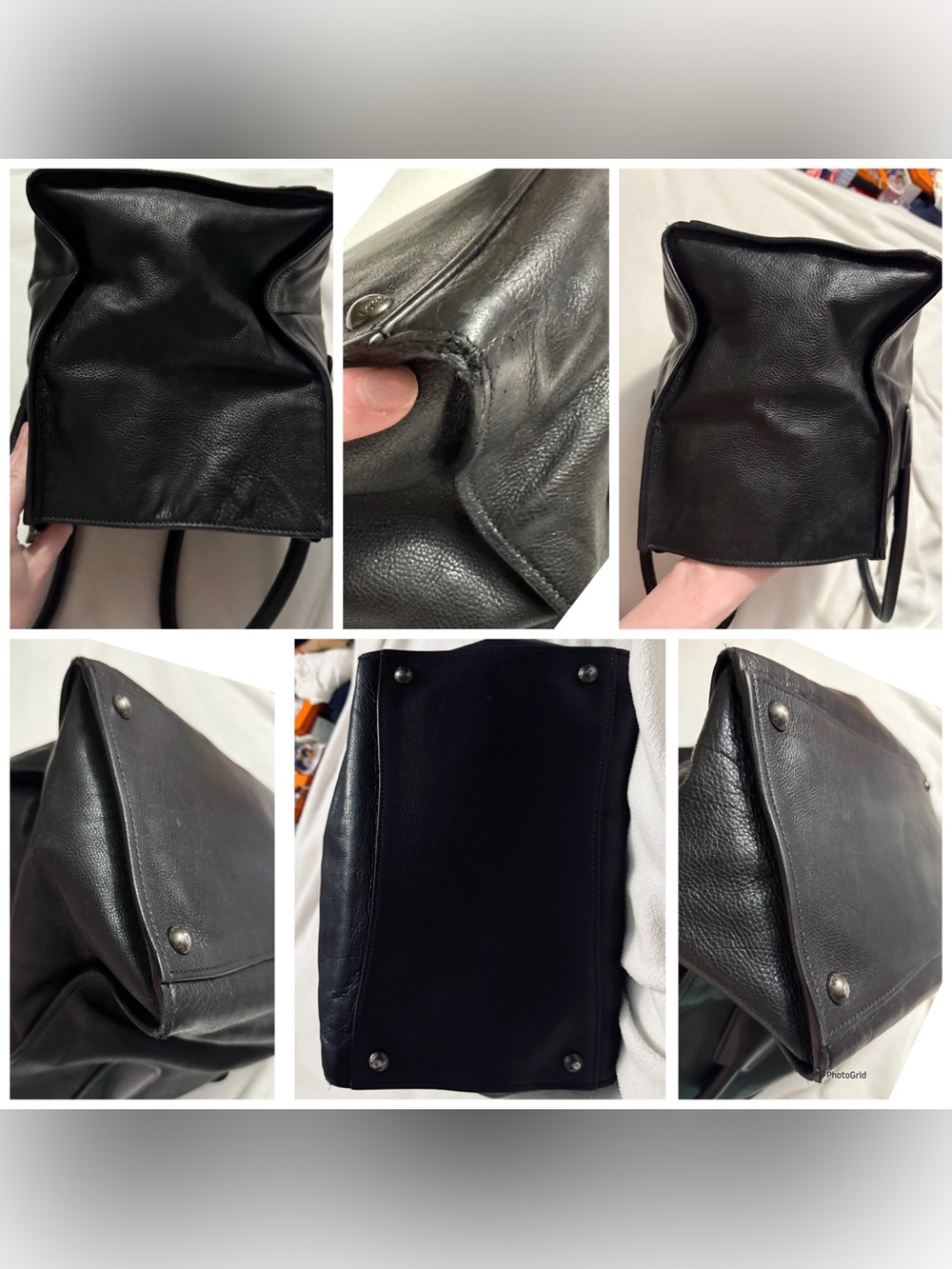 Prada AUTHENTIC Glacé Calf Twin Pocket Black Leather 2-Way Tote Bag - Picture 12 of 16